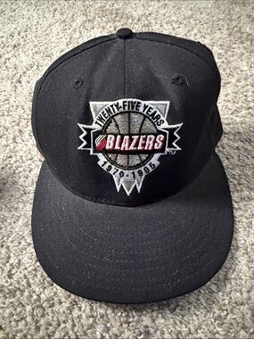 NBA New Era Portland Blazers Black and Red Anniversary Snapback